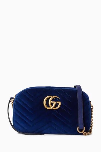 حقيبة كتف كاميرا مارمونت صغيرة بشعار حرفي GG جلد مبطّن