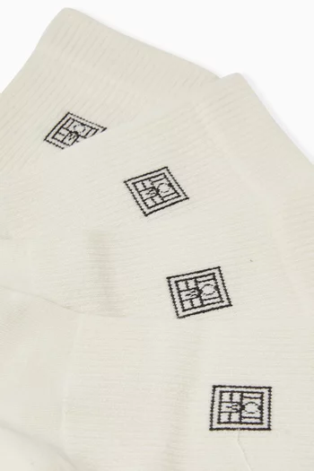 Monogram Socks in Cotton Blend, Set of 2