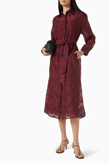 Embellished Shirt Midi Dress