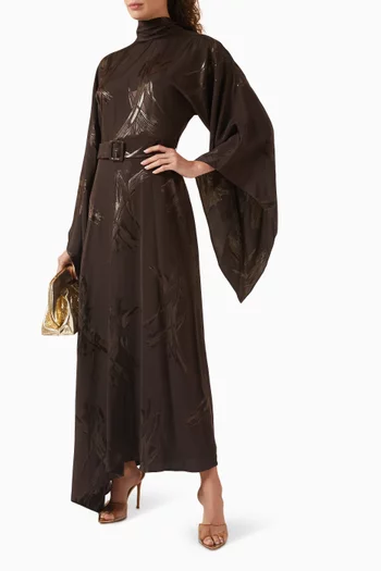 فستان بحافة غير متماثلة وحزام