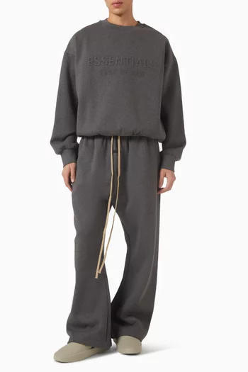 Essentials Embossed Classic Crewneck Sweatshirt in Fleece