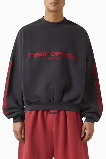 Chicago Cropped Sweatshirt in Cotton-fleece