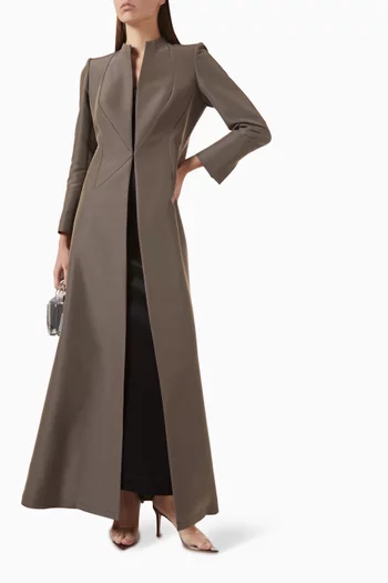 Slit-neckline Structured Abaya