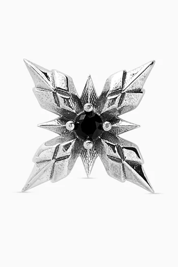 قرط كبس منفرد ستيلا فينتس مرصع بالكريستال فضة إسترلينية