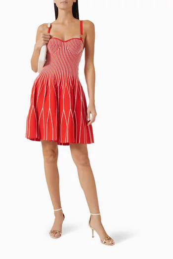 Striped Mini Dress in Viscose Blend