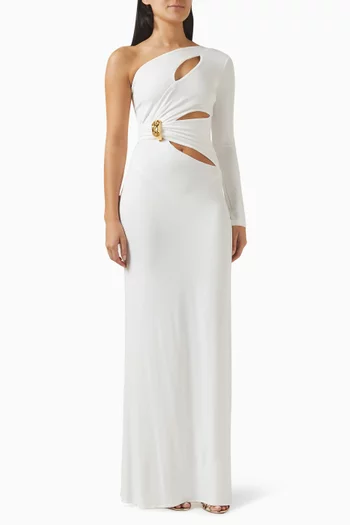 فستان سهرة بكشف مكشوف وفتحات