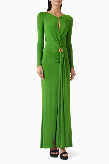Red Carpet Jewel Gown in Crepe Jersey