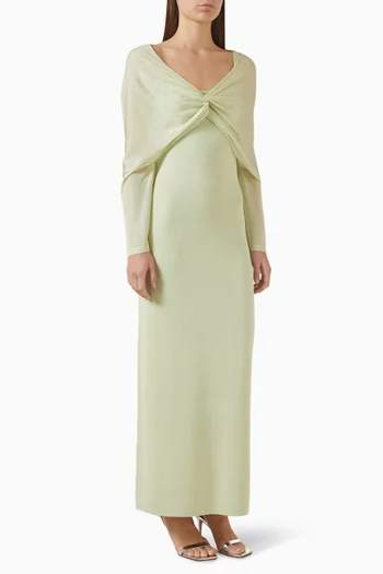 فستان سيلين طويل بعقدة