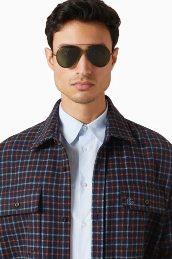 نظارة شمسية بإطار أفياتور معدن