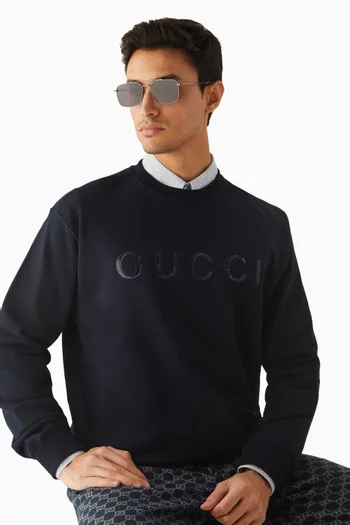 نظارة شمسية بإطار أفياتور مربع معدن