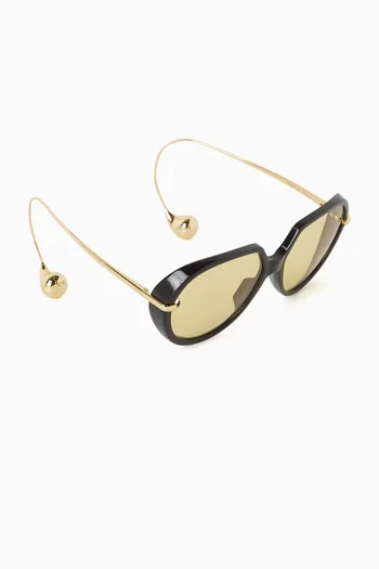 Drop Square Sunglasses in Acetate & Metal
