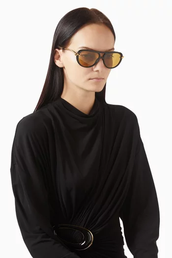 Knot Aviator Sunglasses in Acetate & Metal