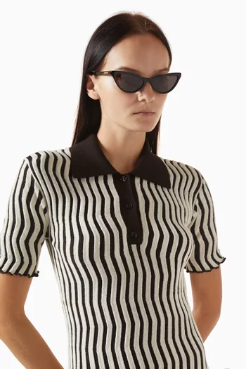 نظارة شمسية كلاسيكية بتصميم عين القطة وإطار أسيتات