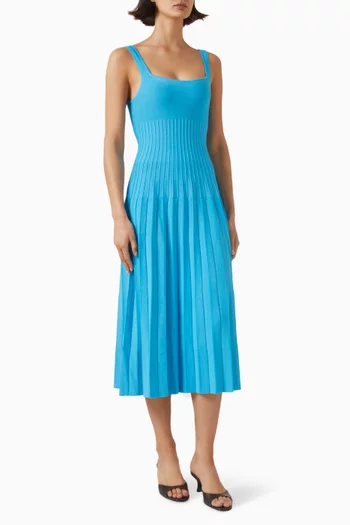 فستان اليسون متوسط الطول منسوج من مزيج فيسكوز