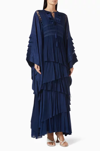 Ruffle Maxi Dress in Chiffon