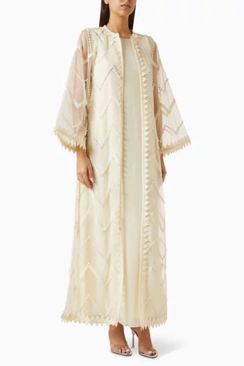 Embroidered Abaya in Indian Crepe