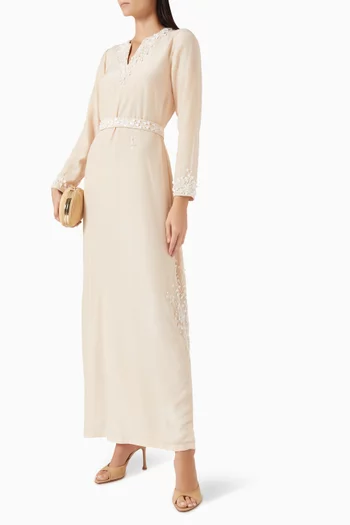 Embroidered Dress in Indian Crepe