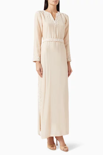 Embroidered Dress in Indian Crepe