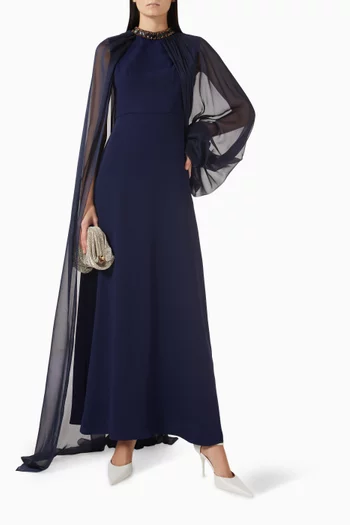 فستان داريان طويل مزين بتطريزات