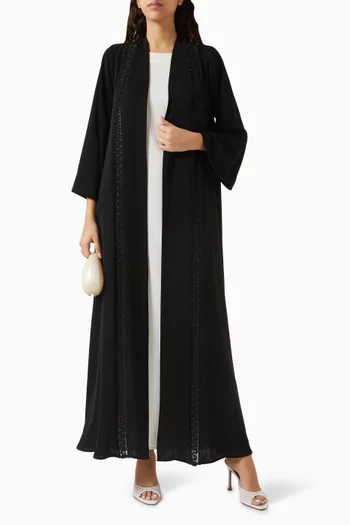Bead-embroidered Abaya Set