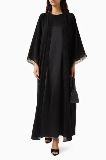 Bead-embroidered Abaya Set