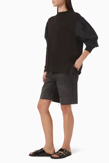 سويت شيرت بطيّات قطن جيرسيه