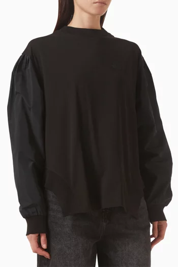 سويت شيرت بطيّات قطن جيرسيه