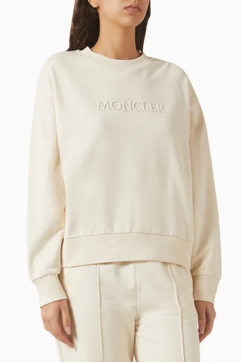 سويت شيرت مطرز بشعار الماركة قطن