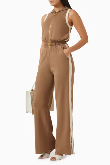 Belted Knit Jumpsuit in Viscose Blend