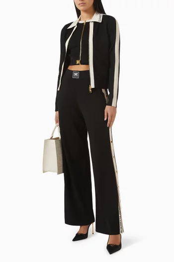 Zip Knit Polo Cardigan in Viscose Blend