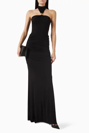 Jewel Detail Bodysuit in Crêpe Jersey