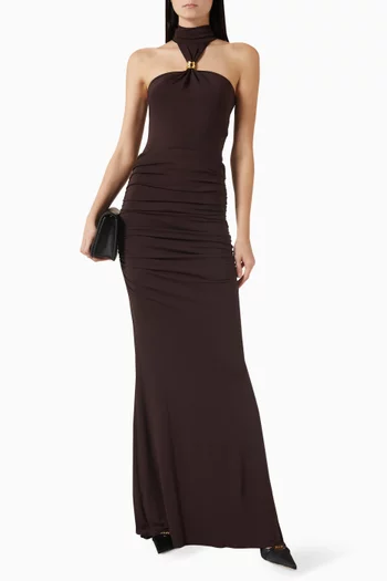 Jewel Detail Bodysuit in Crêpe Jersey