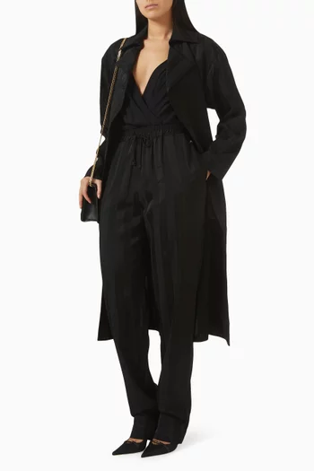 Drawstring-waist Pants in Satin