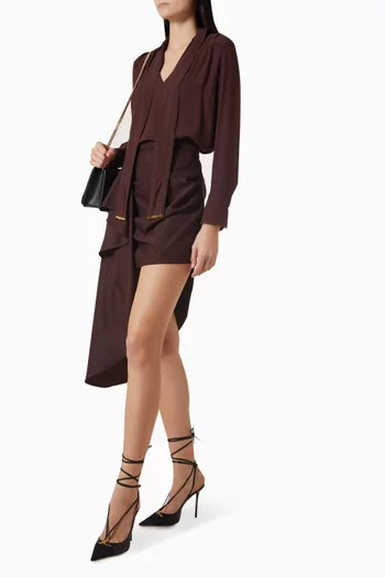 Sash Belt Top in Viscose Georgette