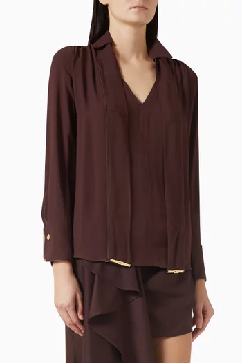 Sash Belt Top in Viscose Georgette