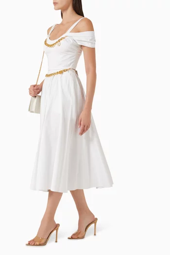 Midi Skirt in Stretch-cotton