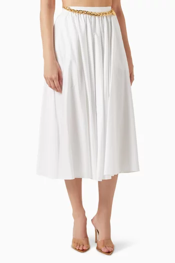 Midi Skirt in Stretch-cotton