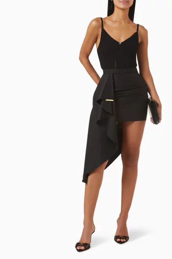 Embellished Knit Bodysuit in Viscose Blend