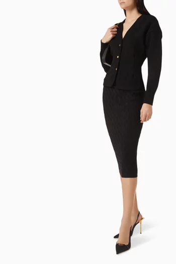 كارديغان منسوج من مزيج فيسكوز