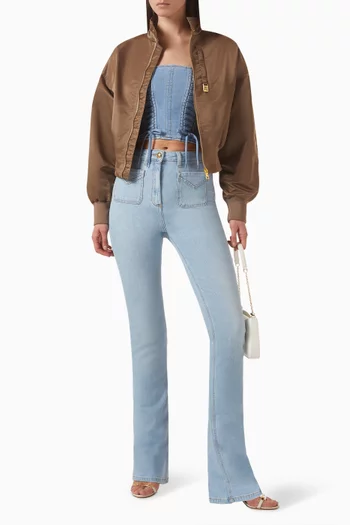 Oversized Bomber Jacket in Nylon