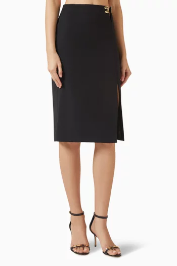 Slit Skirt in Double-layer Crepe