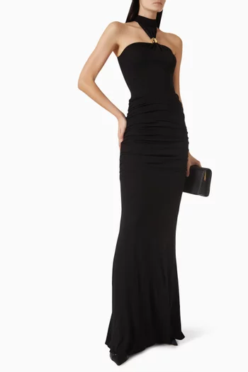 Draped Maxi Skirt in Crêpe Jersey