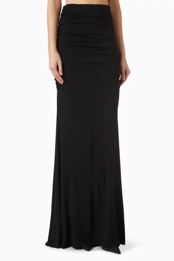 Draped Maxi Skirt in Crêpe Jersey