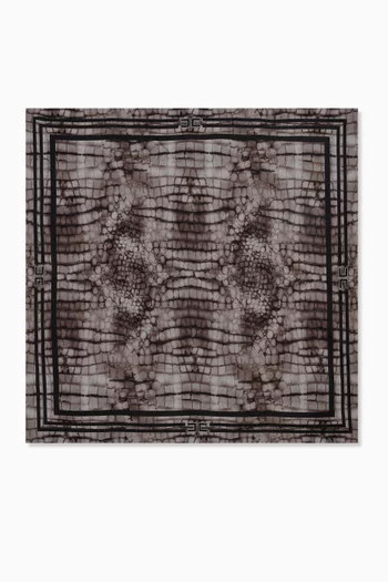 وشاح فولار بنقشة جلد التمساح حرير تويل