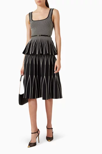 Knit Peplum Top in Viscose Blend