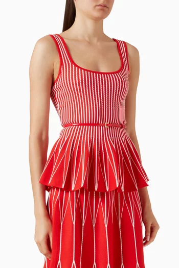 Knit Peplum Top in Viscose Blend