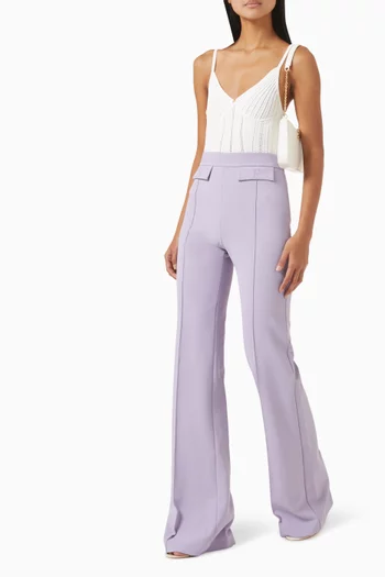 High-waisted Flared Pants in Crepe