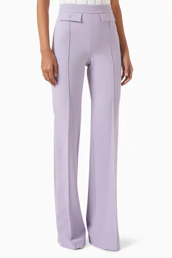 High-waisted Flared Pants in Crepe