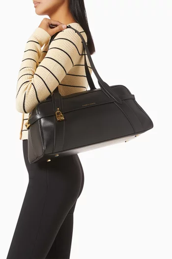 حقيبة كتف متوسطة جلد