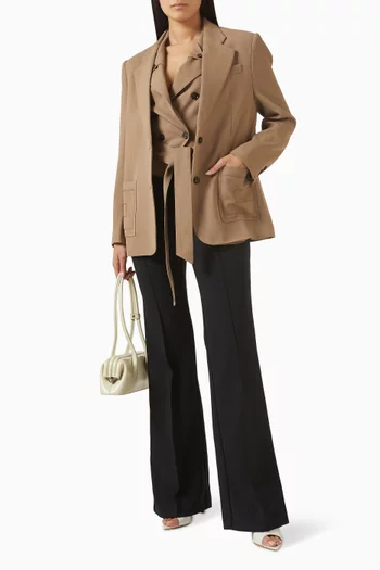 Halterneck Belted Vest in Gabardine